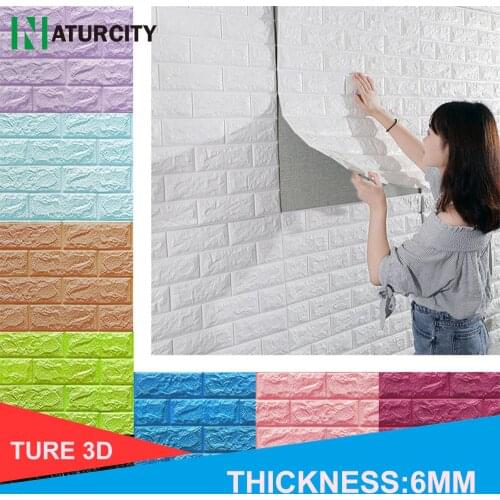 3D Wall Stickers Imitation Brick Bedroom Decor Waterproof Self-adhesive Wallpaper For Living Room Kitchen TV Backdrop Decor