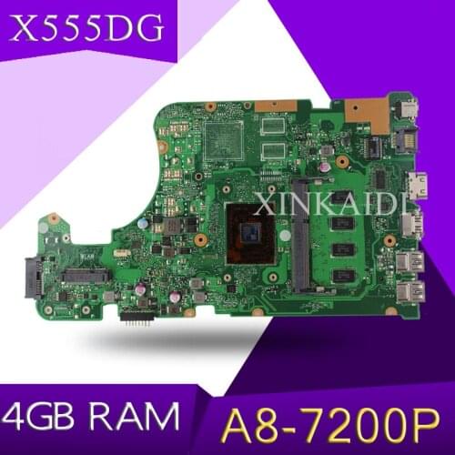 XinKaidi X555DG X555YI laptop motherboard For ASUS X555D A555D X555DG X555Y K555D motherboard A8-7200P 4GB RAM