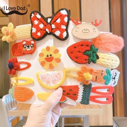 8/18 Pcs/Set Cute Baby Girl Clips Princess Flower Bows Baby Hair Barrettes Cartoon Elastic Hair Band Baby Girl Hair Accessories