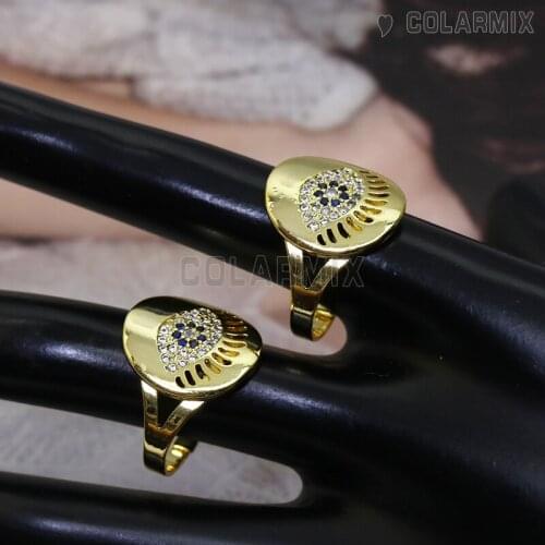 10 pieces Eye rings for women rainbow zircon jewelry accessories fashion jewelry for women 51179