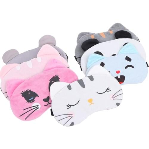 1* Eye Cover Travel Rest Eye Band Sleeping Aid Kids Eye Blindfold Sleep Eye Mask Eyeshade Cute Cotton Cat Eyepatch Sleeping Mask