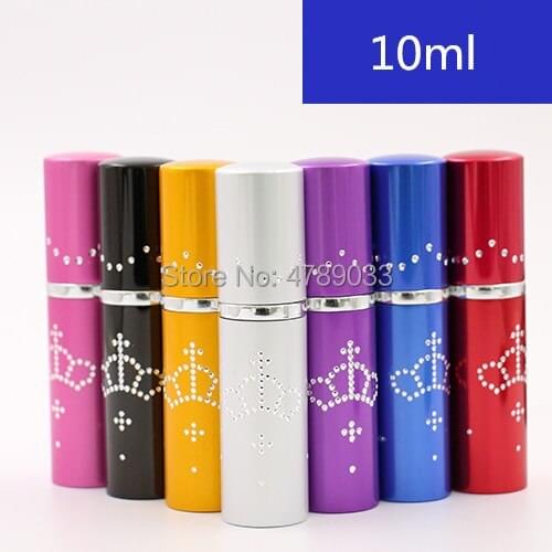 10/30/50pcs 10ml Empty Perfume Bottles Essential For Travel Aluminum Spray Cosmetic Container Mini Refillable