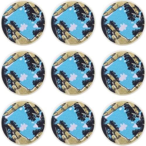 10Pcs/Set Outdoor Adventure DIY Embroidered Patches For Clothing Iron On Embroidery Patch For Clothes Applique For Badges Stripe