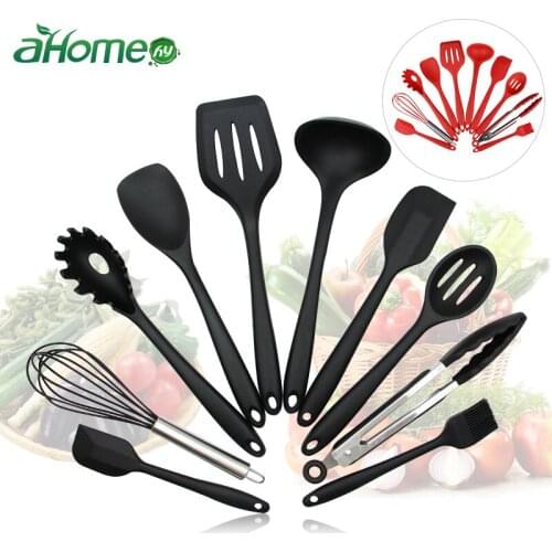 Non-stick Baking Tools Silicone Cookware Sets Egg Beater Spoon Clip Spatula Oil Brush Bread Clip kitchenware 10 Pieces set