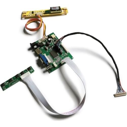 2-CCFL VGA+2AV LCD display LVDS 20-Pin matrix fit G150X1/HT150X02/QD15XL02/QD15XL13 controller drive board DIY kit 1024*768