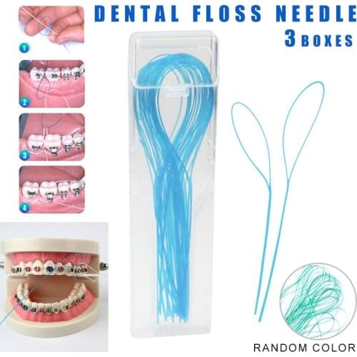 3 Packs Floss Threaders Tooth Floss Holders Between Orthodontic Braces Bridge WH998