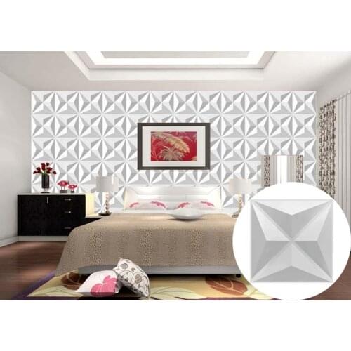 1pc 30x30cm 3D Wall Ceiling Panel Stickers Background Living Room Art Decor Exterior Carving Embossed Wallpaper Waterproof White