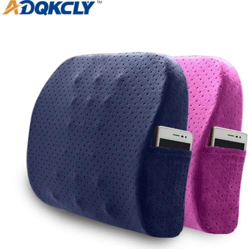 ADQKCLY Massage Lumbar Cushion Memory Foam Breatable Pillow 40*33*10cm with Pocket Design for Office Car Seats Lumbar Pillow