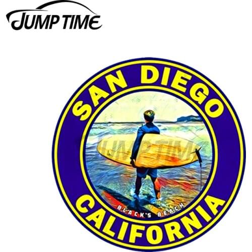 JumpTime 13 x 13cm SURFING BLACKS BEACH SAN DIEGO SURF CALIFORNIA Car Stickers Decal Waterproof Sunscreen Repair Trunk Decor