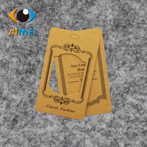 Free Design & Free Shipping 1000Sets/Lot Customized 5X9Cm Paper Hang Tag Clothing Swing Tag Labels Garment Bag Printed Tags