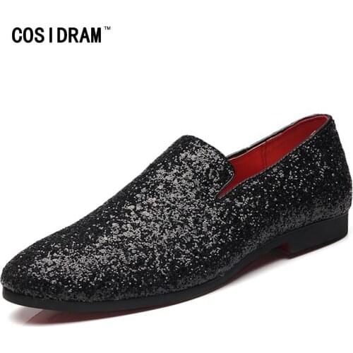 COSIDRAM 2018 Spring Summer PU Leather Men Shoes Slip On Men Casual Shoes Loafers For Male Footwear Plus Size 46 47 48 BRM-007