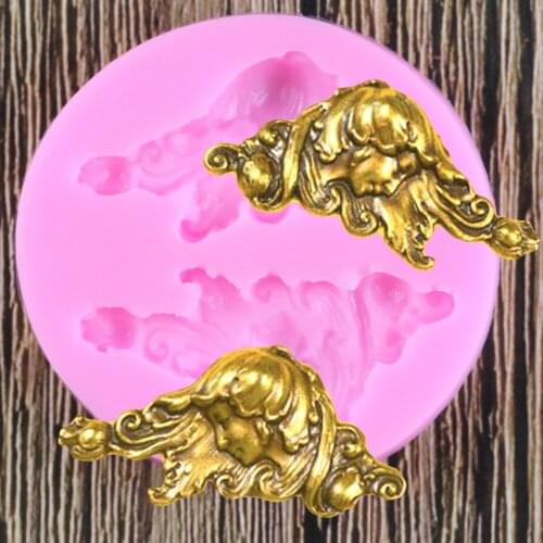 European Vintage Relief Head Portrait Silicone Mold Fondant Chocolate Lace Mould Cake Decorating Tools Kitchen Baking Moulds