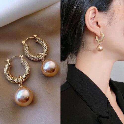 European And American Trend Pearl Fashion Simple And Versatile Imitation Pearl Earrings Retro Style Boucle Oreille Femme 2021
