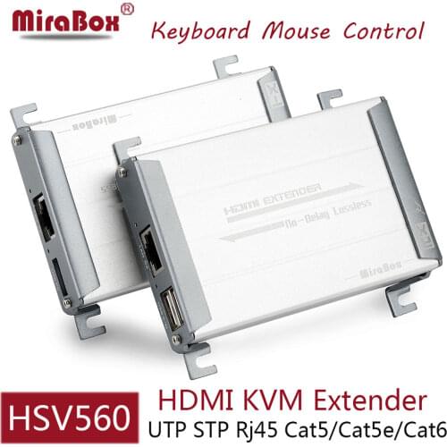HSV560 HDMI USB Extender with Keyboard Mouse Control 80m HDMI KVM Extender over UTP Cat5/5e/Cat6 Network By Rj45 Ethernet