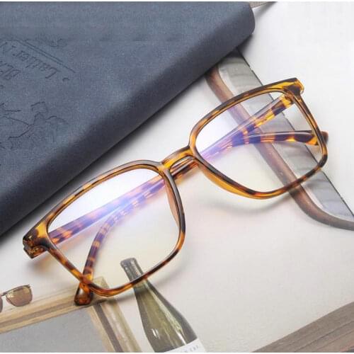 Classic retro style square glasses frame for men women simple solid color transparent flat glasses modified face Anti-infrared