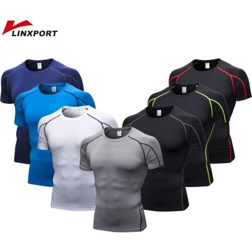 Running Shirts Men Gym Tights Short Sleeve Fitness Sports T Shirt Bodybuilding Male Rashgard Jersey Tops Cycling ropa deportiva