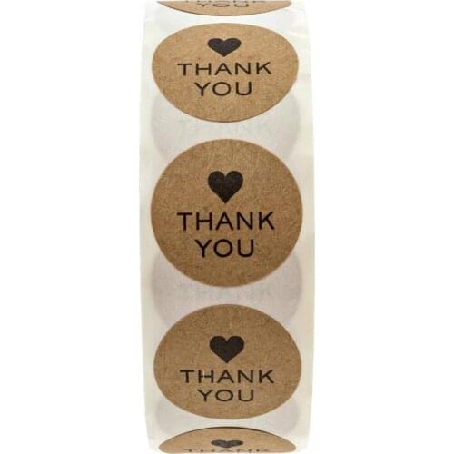 Round Thank you Stickers Seal Labels 50-500 Labels Stickers Scrapbooking For Package Stationery Sticker