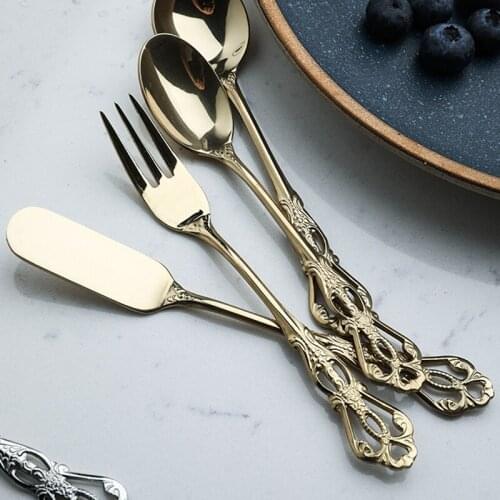 Stainless Steel Spoons Stirring Spoon Hollow Carved Coffee Mixing Spoon Dessert Spoon Table Decor Party Gift Kitchen Tool