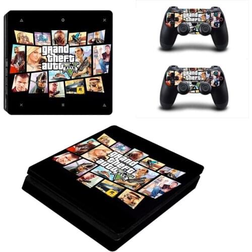Grand Theft Auto GTA 5 PS4 Slim Stickers Play station 4 Skin Sticker Decals For PlayStation 4 PS4 Slim Console & Controller Skin