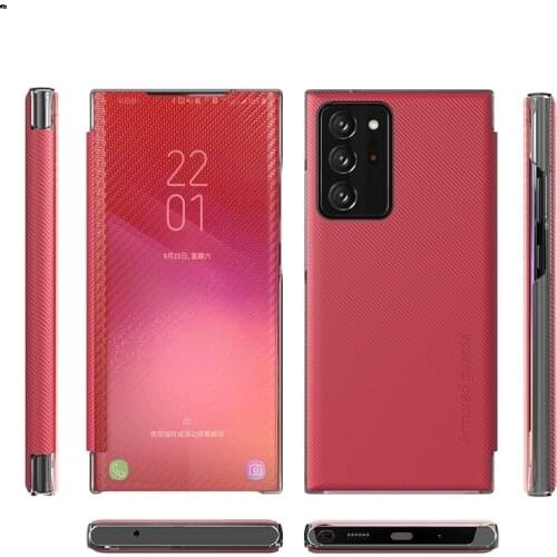 2021 new carbon fiber luxury flip smart Mirror phone case For Samsung Galaxy A32 A22 5G S8 S9 S10 S20 S21 Plus A51 A50 A71 Cover