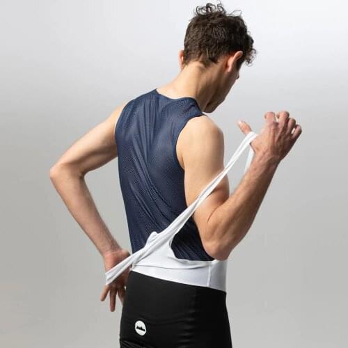 Band Of Climbers MOUNTAINS MESH SLEEVELESS BASE LAYER NAVY WHITE BLACK CYCLING BASELAYER Bicycle sports underwear Custom logo