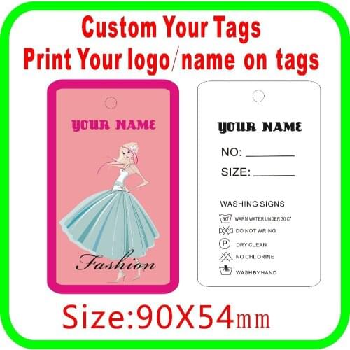 Custom girl skirt clothes tags ,print your logo your shop name on tags 300gsm Paper Wholesale 500PCS free shipping