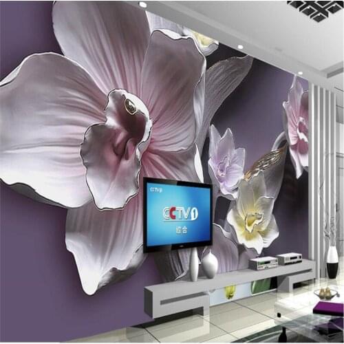 Wellyu 3S Floral Relief Backdrop 3D Backdrop Floral Mural Customized Large Mural Eco Nonwovens Wallpaper papel de parede