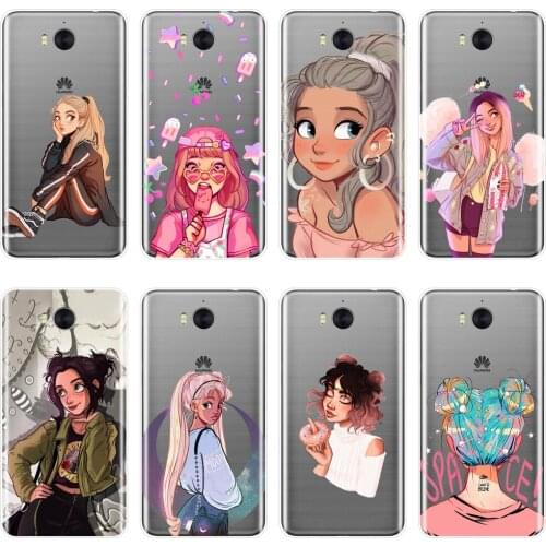 Kawaii Girl Japan Silicone Phone Case For Huawei Y5 Y6 Y7 Prime 2017 2018 Y9 2019 Soft Back Cover For Huawei Y3 Y5 Y6 II Y7 Pro