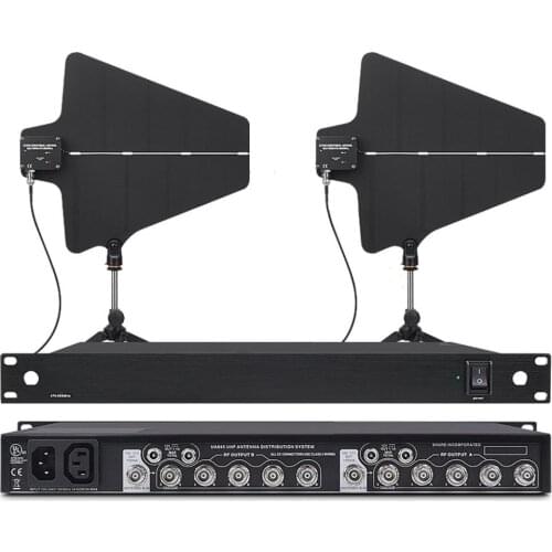 Bolymic UHF Antenna Distribution System for Pyle Nady Wireless Cordless Microphones w Two Paddles For theaters church school
