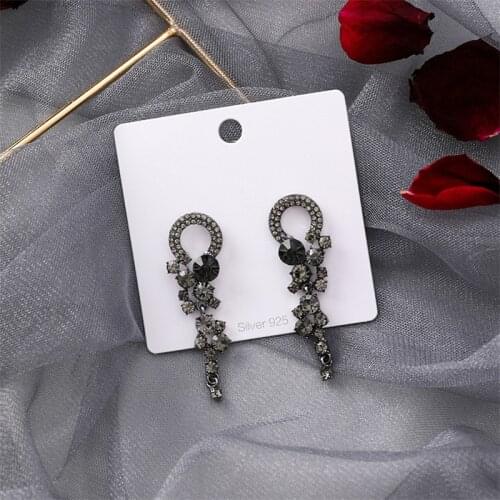 SOHOT High Quality Acrylic Imitation Crystal Women Tassel Drop Earrings Geometric Trendy Female Charming Jewelry Brincos