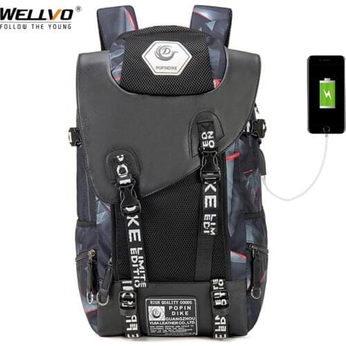 15.6'' Laptop Backpack Men Waterproof School Bags for Teenage Boys Large USB Charging Backpacks Travel Bag sac mochila XA639ZC
