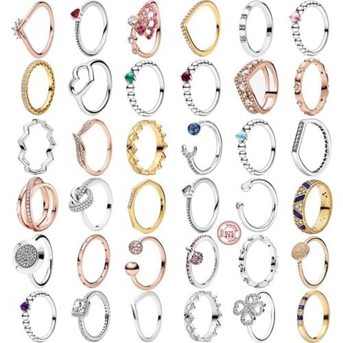 New 925 Sterling Silver Pan Flowers Rings Sparkling & Polished Lines Finger Ring Women Wedding Engagement Jewelry Gift