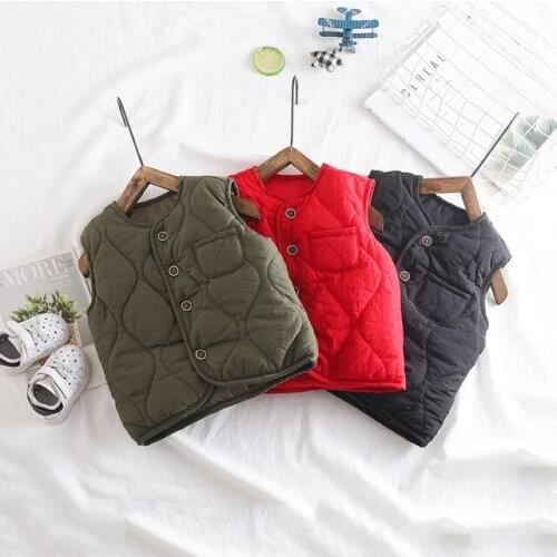 Autumn Winter Kids Vest Thicken Warm Sleeveless Jackets for Girls Down Vest Baby Waistcoats Toddler Girls Boys Kids Clothes 2019