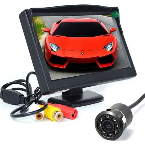 5.0"TFT LCD Car Monitor With 8pcs LED HD Backup camera (18.5MM)