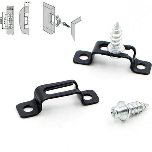 10pcs 2in1 Invisible cabinet connectors metal Cupboard hinge assembly furniture connecting bracket recessed screw fastener