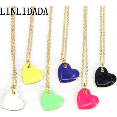10Pcs Black White Yellow Enamel Heart Charm, Enamel Charm Pendant, Enamel Jewerly Necklace