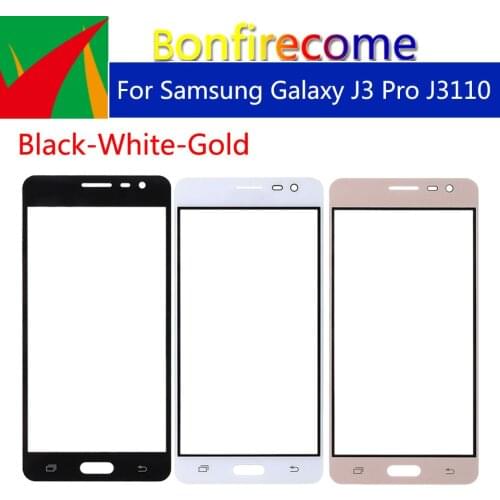 10pcs\lot Touchscreen J3 Pro For Samsung Galaxy J3 Pro J3110 J3119 Touch Screen Front Panel Glass Lens LCD Outer Glass