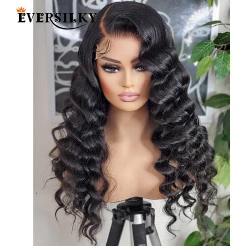 200Density Loose Deep Curl Human Hair Wigs Natural Hairline Glueless 13x6 Lace Front Wigs with Baby Hair for Black Women Remy