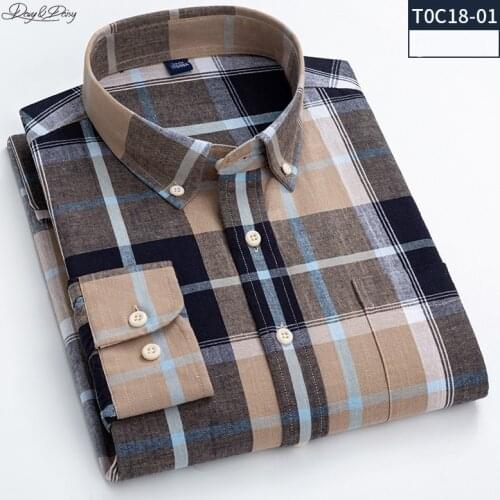 2021 New Men Shirt Cotton Linen Mixed Long Sleeve Casual Business Wedding Plaid Stripe Cloth Turn-down Collar Spring AutumnSH025