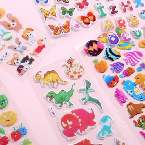 3D Stickers For Kids Toddlers 20/8 Different Sheets 3D Puffy Bulk Sticker Cartoon Education Classic Toy Children Boys Girl Gift