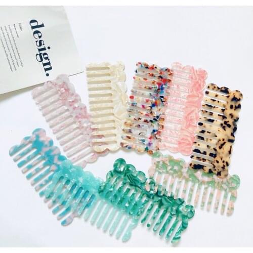 1Pcs Acetate Hair Comb Portable Travel Comb Wave Marble Leopard Print Hair Massage Comb For Women Korean Style Hair Styling Tool