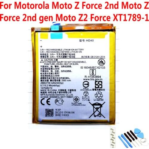 NEW Original 2730mAh HD40 SNN5987A battery For Motorola Moto Z Force 2nd Moto Z Force 2nd gen Moto Z2 Force XT1789-1