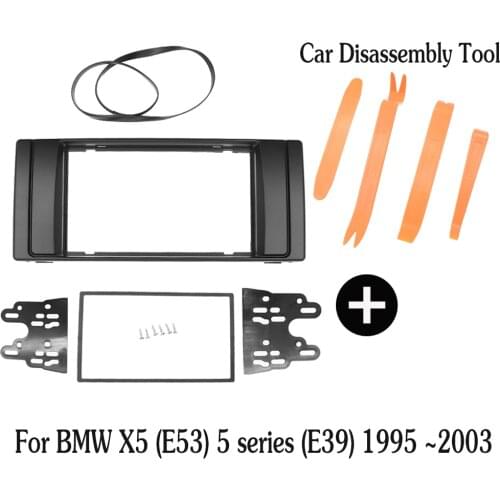 2Din Car Radio Fascia For BMW 5 Series E39 X5 E53 1995-2003 Stereo Frame Panel Dash Mount Kit Adapter 2din dvd rodean marco