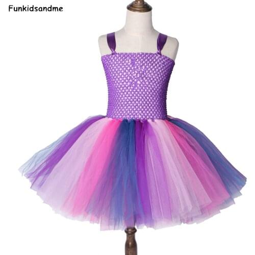 Pony Twilight Sparkle Girls Tutu Dress Purple Inspired Fancy Girl Party Dress Up Princess Kids Christmas Halloween Costume 2-12Y