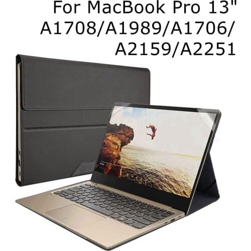 Case Cover For MacBook Pro A1708/A1989/A1706/A2159/A2251,PU Leather Folio For MacBook Pro 13” Released Late 2016-Early 2020