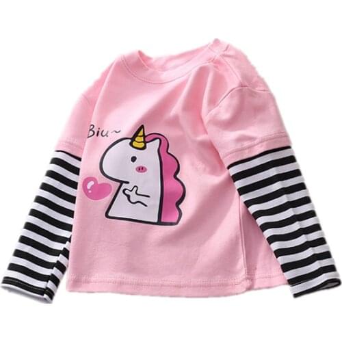 Toddler Cartoon T-Shirt Boy Girl Baby Cotton Long Sleeve Outdoor Fashion Sweatshirt Infants 1 2 3 4 5 Years Top Kids Clothes