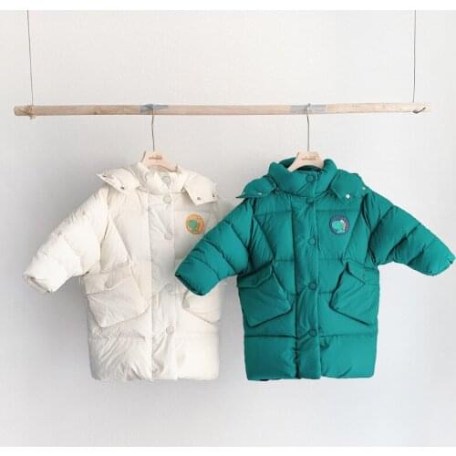 Childrens Down Jacket Cartoon Thick Childrens Clothing Winter Dinosaur Shape Long Warm Down Jacket for Children Kids Clothes