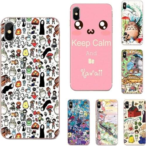 For Samsung Galaxy A51 A01 A81 S9 S8 Plus S20 S10 Plus A50 A70 A40 A71 Soft Bags Cases Kawaii Ghibli Doodle Design