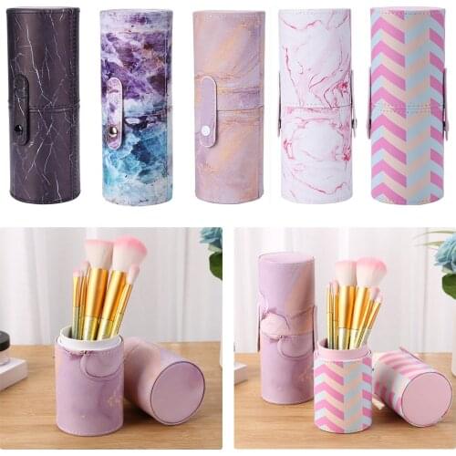 PU Leather Makeup Storage Holder Cosmetic Cup Case Box for Makeup Brush Waterproof Travel Makeup Brush Holder Organizer