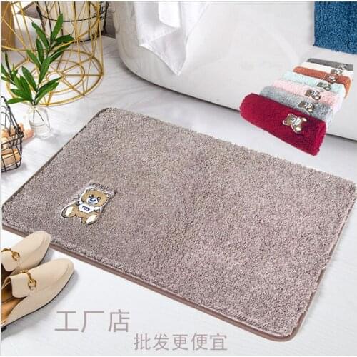 Front Door Bathroom Mat Microfiber Rug Soft Bathroom Floor Carpet for Entrance Non Slip Rubber Bath Rug Machine Washable